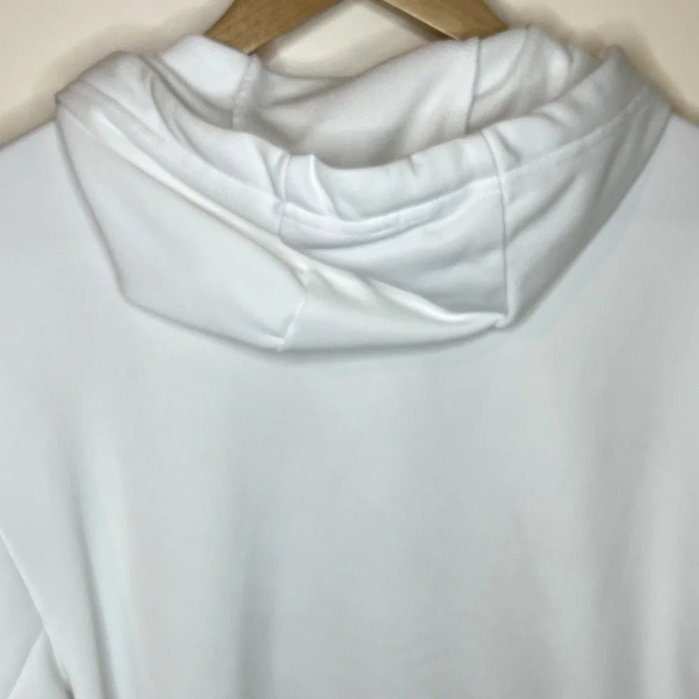 adidas AEROREADY Men's Pullover Hoodie Graphic Logo Size M White Polyester